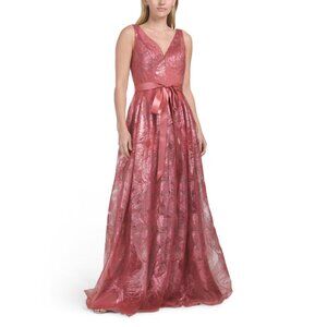 RENE BY RENE RUIZ Pink blush Sleeveless Printed Sequin Gown